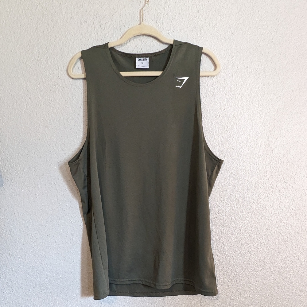 Gymshark Men's Olive Green Tank Top